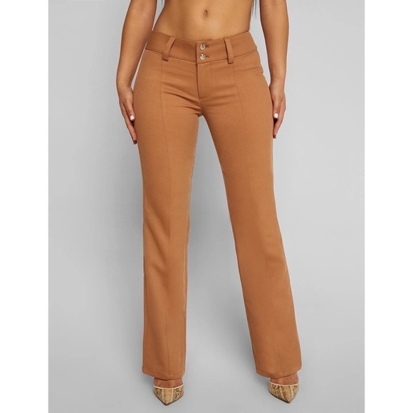 NEW! Tigermist- Tan Twill Burnt Orange Low Rise Straight Leg Serena Pant NWT - Picture 2 of 7